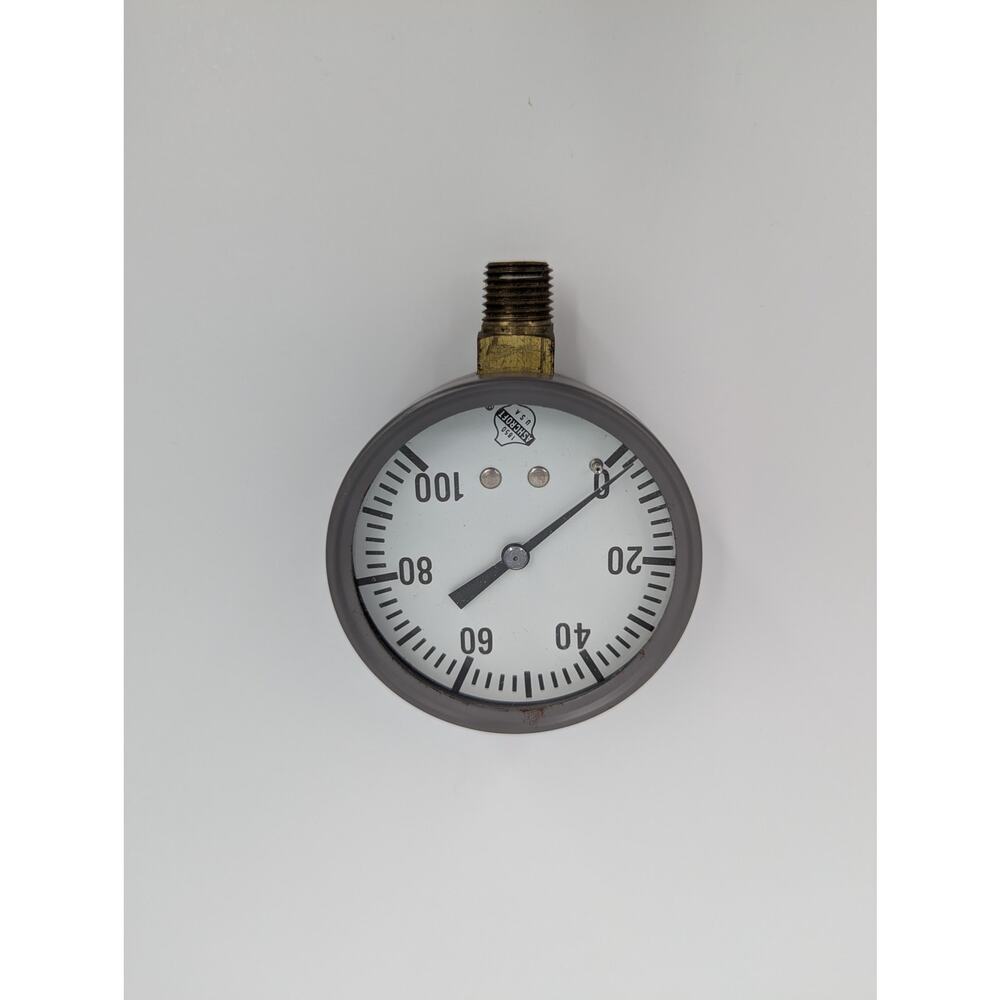 Vintage Ashcroft Pressure Gauge 0-100 PSI Industrial Steampunk Decor 2.5 in Dial